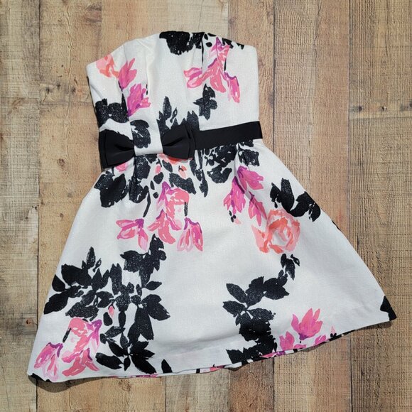 Lilly Pulitzer Stroke of Midnight Floral Strapless Amberly Bow Detail Dress - 2 - Picture 14 of 14